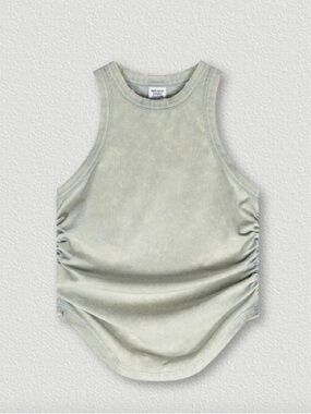 Sleeveless Ruched Tank Top - Sage Green